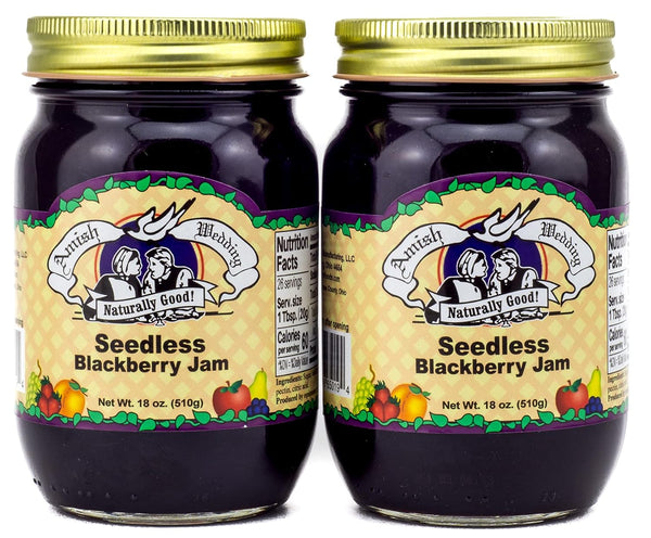 Amish Wedding Seedless Blackberry Jam 18oz (Pack of 2)