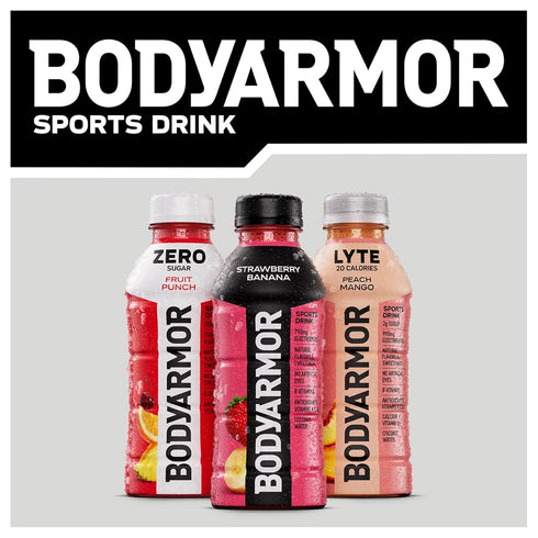12 Oz (8 Pack), BODYARMOR Sports Drink, Fruit Punch, Electrolyte Drink Hydration, Fl Bottles Flavored Coconut Water
