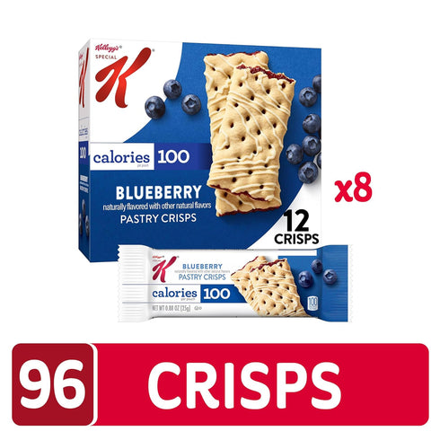 100 (8 96 Count) Special K Bar Pastry Crisps, Breakfast Bars, Calorie Snacks, Blueberry Boxes