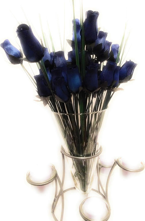UniqueBeadsAndGifts It's A Boy! Baker's Dozen Bouquet of 13 Blue Wood Roses