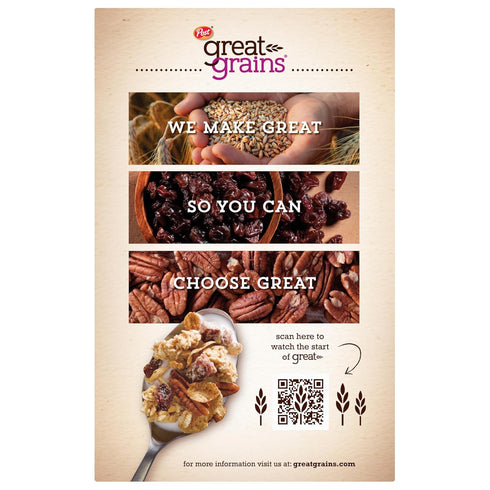 Great Grains 25 OZ (Pack 3) Post Raisins Dates and Pecans Breakfast Cereal, Raisin Cereal with Sweet Dates and Granola