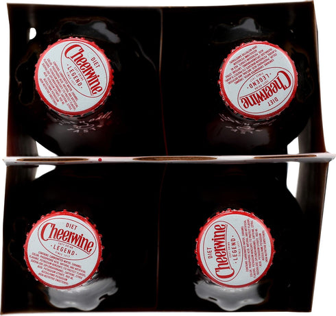 Diet Cheerwine 12 oz, 4 pack Unique Sparkling Soft Drink, fl