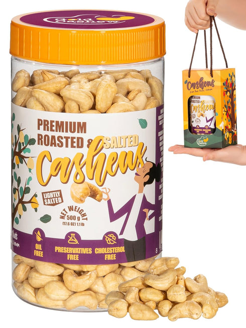 Gold Cashew Cashews Roasted Lightly Salted - Snacks for Adults, Whole Nut (No Mixed),