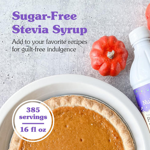 16 oz NuNaturals Stevia Syrup, Sugar-Free Sweetener, Plant-Based Sugar Substitute, Zero Calorie, Pumpkin Spice
