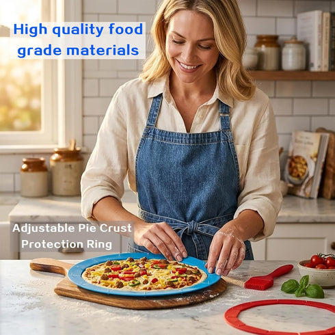 Generic 9-11.5 Inch Pack 2 Silicone Pie Shield Protector, Adjustable Edge Protectors for Pies, Food Grade Baking
