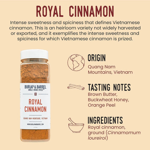 16oz Burlap & Barrel Royal Cinnamon Intense Sweetness & Spiciness of Vietnamese Cinnamon Powder & Spice As seen on