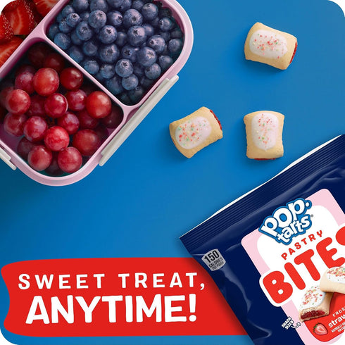 (5 25 Pop-Tarts Baked Pastry Bites, Kids Snacks, School Lunch, Frosted Strawberry Boxes, Pouches)