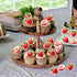 45PCS Edible Strawberry Cupcake Toppers Wafer Paper Starwberry Cake Decoration Sweet Berry Strawberry Happy Birthday