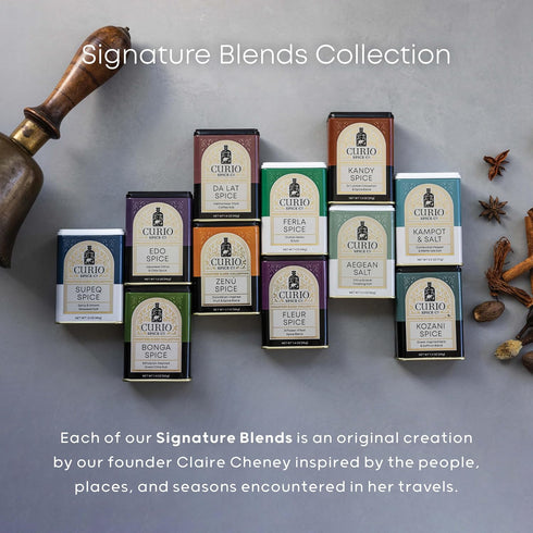 2.2oz Curio Spice Co - Aegean Salt Signature Blend Collection - Citrus & Herb Finishing Salt - Great for Cocktails