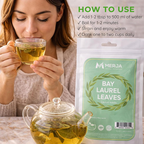 100% 30gr 1.06Oz (Pack 1) Merja Herbs Mediterranean Bay Leaves - Bay Laurel Seasoning - Natural & Dried - Seasonings