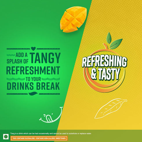 500 (17.6 oz) Tang Mango Instant Drink Mix, grams pouch - India