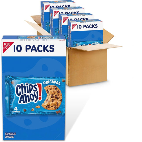 CHIPS AHOY! Original Chocolate Chip Cookies, 40 Snack Packs (4 Cookies Per