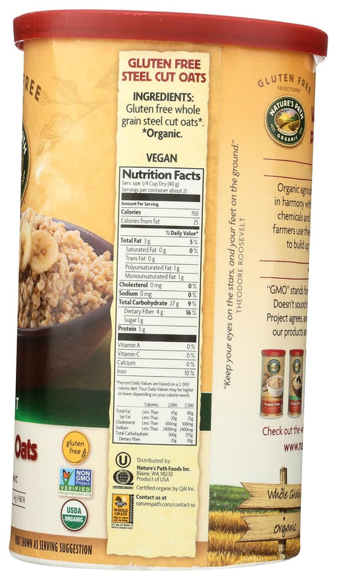 30 OZ NATURES PATH OATS GF STEEL CUT ORG