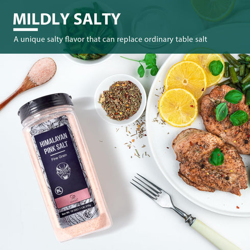 20 oz, Soeos Himalayan Salt - Fine Grain, Himalayan Pink Salt, Pure Rock Salt for Grinders and Salt Mills, Kosher