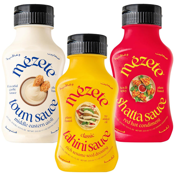 Mezete Traditional Middle Eastern Sauce Bundle | Vegan Dips and Spreads |