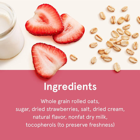Packets, 1.05 (Pack 48) Quaker Instant Oatmeal, Strawberries and Cream, Individual Ounce