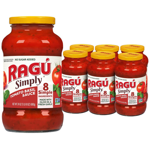 RAG Simply Tomato Basil Pasta Sauce, 24 oz (Pack of 6)