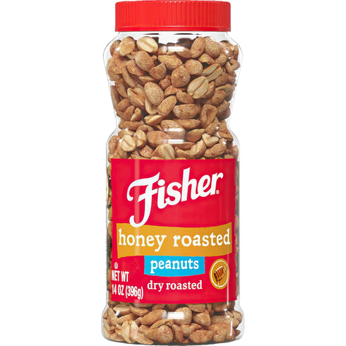 Fisher Snack Honey Roasted Dry Roasted Peanuts, 14 Ounces, Made with Real