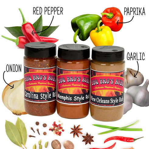 10 oz) BBQ BROS RUBS (Carolina Style- - Barbecue Seasonings - BBQ Spices - Dry Rub- Handcrafted BBQ Rubs for Grilling