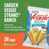 1 Oz (Pack 24) Sensible Portions Garden Veggie Snacks - Ranch Veggie Straws, Snack Size