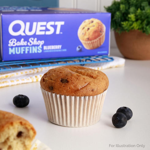 10g 3g 2g 4 Count Quest Nutrition Blueberry Muffin, Protein, Net Carb, Sugar, Protein Snack