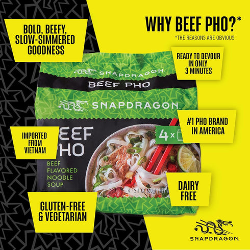 Packets 4-Pack 2.1 oz (4 Pack) Snapdragon Beef Pho Instant Noodle |