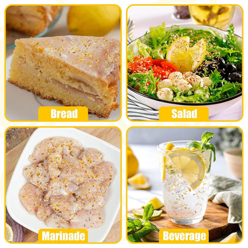 Nahasahr 4oz Dried Lemon Zest - Dried Granulated Lemon Peel for Baking, Tea, Cooking & Seasoning - Real Citrus Peel