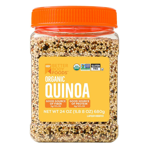 BetterBody Foods Organic Quinoa, Vegan, Gluten Free, Low Glycemic Rice Replacement, 24