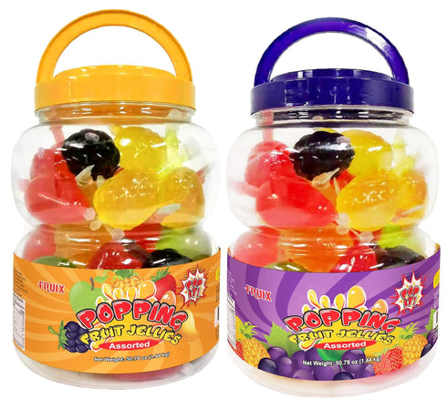 Fruix Popping Fruit Jellies Jars 2 Pack - Tik Tok Trending Fruit Jellies