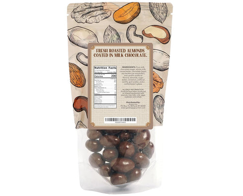 8 Green Jay Gourmet Milk Chocolate Covered Almonds - Premium Chocolate Candy Snacks for Kids and Adults - Quality