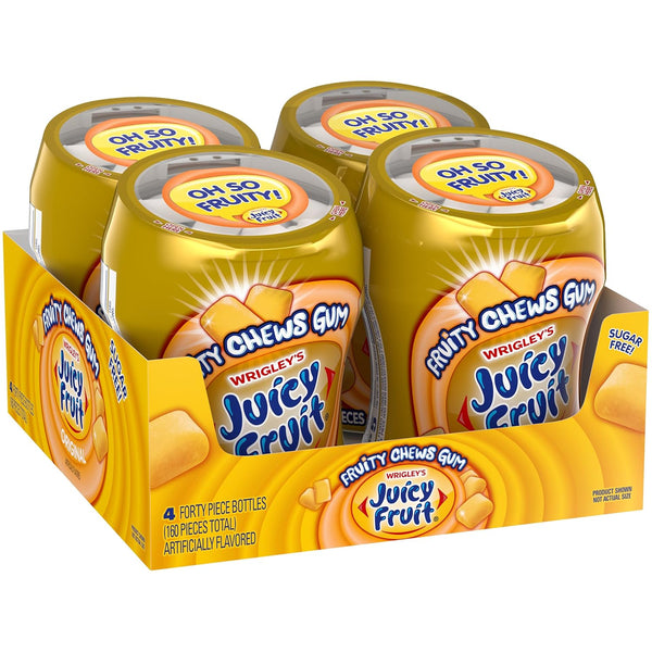 Juicy Fruit Gum - Original Bubble Gum Bulk Pack, 40-Piece Bottle (4 Pack)