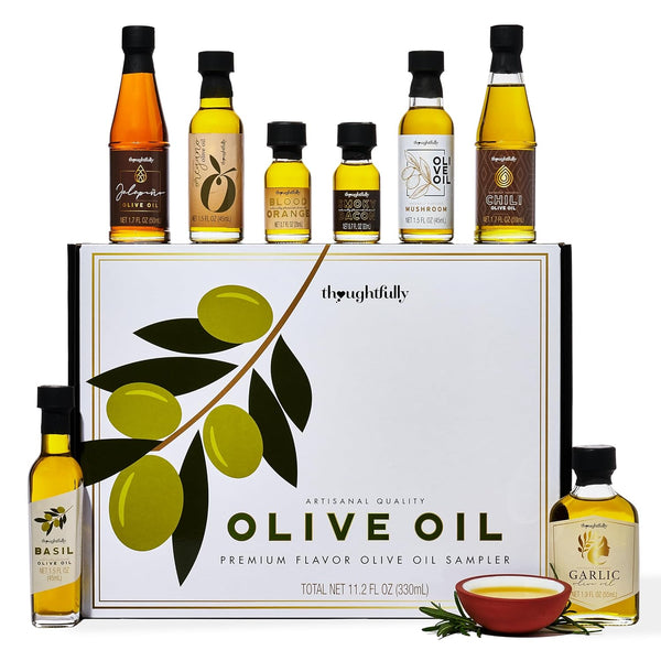 Thoughtfully Gourmet, Olive Oil Sampler Gift Set, Premium Extra-Virgin Olive Oil from