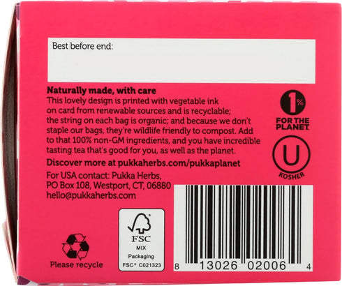 20 Pukka Elderberry & Echinacea Organic Herbal Tea, Perfect for Wellness Support, Caffeine Free, Total Tea Bags