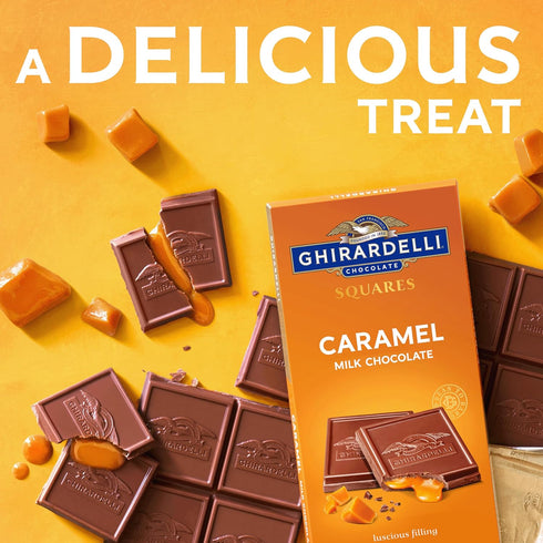 4.8 OZ (10 GHIRARDELLI Caramel Milk Chocolate Squares Bar, Bar Bars)