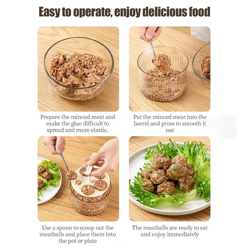 Generic 12.5x11cm Meatball Machine PET PP | Manual Translucent Meatball Maker | Hand-operated Meatbaell Shaper | Easy