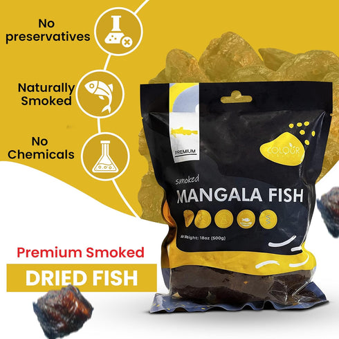 100% 500g (18oz) Colour Flavour Smoked Mangala | Premium Nigerian Dried Fish (Cut-Cut) Natural, Hygienically Prepared |