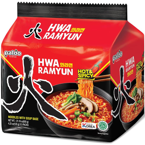 Paldo Hwa Ramyun - with Soy Peptide, Hot & Spicy Noodles, 4.23