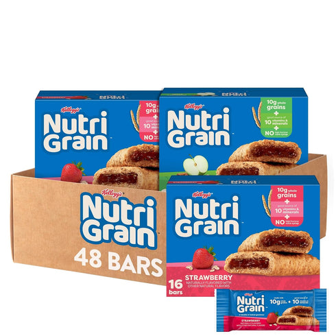 Nutri-Grain Breakfast Bars, Made with 10g Whole Grains, Snack Bars, Variety Pack