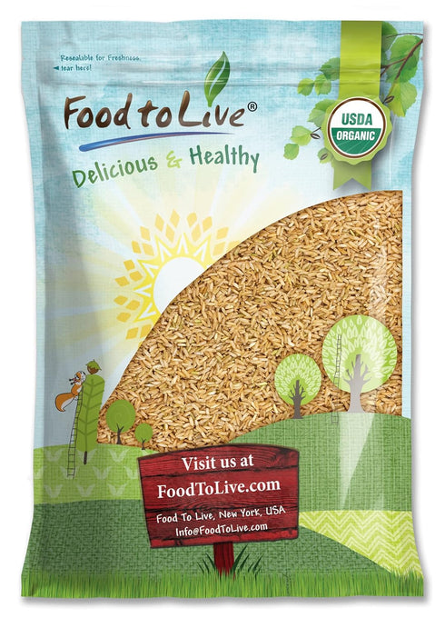 Food to Live - Organic Brown Basmati Rice, 8 Pounds Non-GMO, Whole