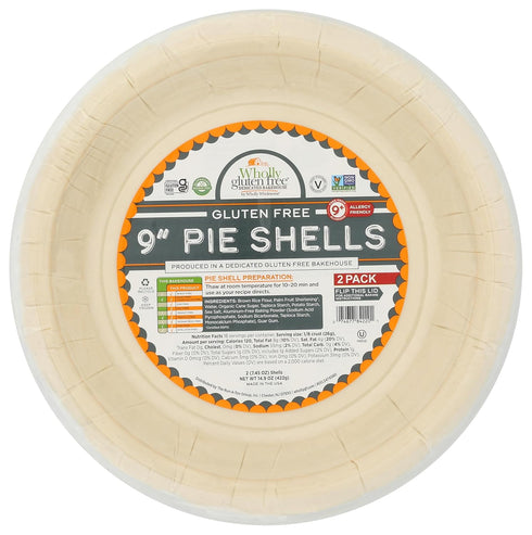 Wholly Wholesome , Pie Shell Gluten Free 9 Inch 2 Count, 14.9 Ounce