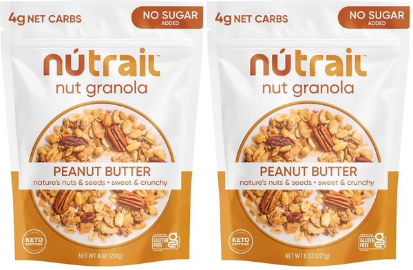 NuTrail Nut Granola, Peanut Butter, No Sugar Added, Gluten Free, Grain Free,
