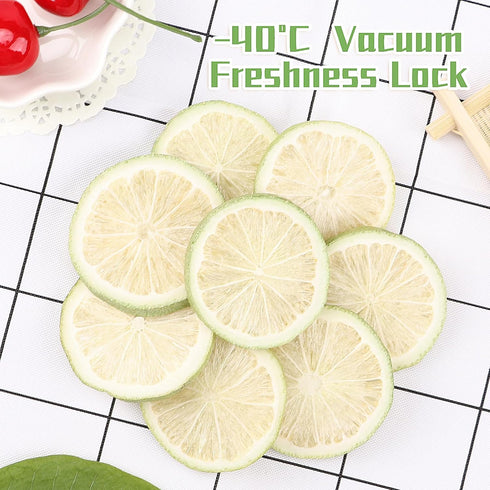 Haomly 40 Desserts,100% Freeze-dried Seedless Lime Slices,About Slices,Dehydrated Limes for Cocktails,Tea, Snacking
