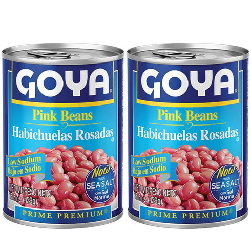 Goya Low Sodium Pink Beans Canned, Smooth and Flavorful Habichuela Rosada, Pantry