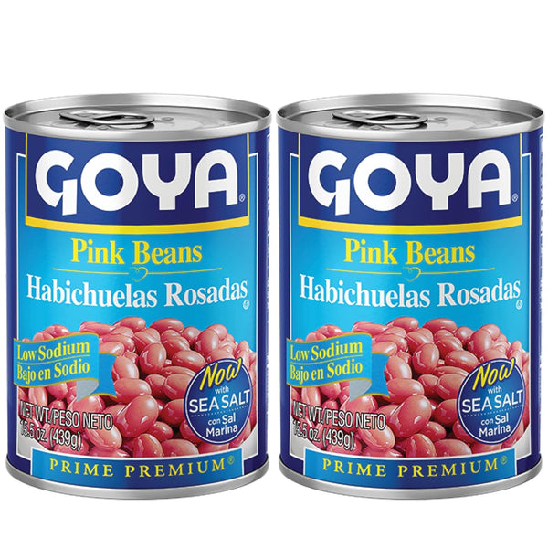 Goya Low Sodium Pink Beans Canned, Smooth and Flavorful Habichuela Rosada, Pantry