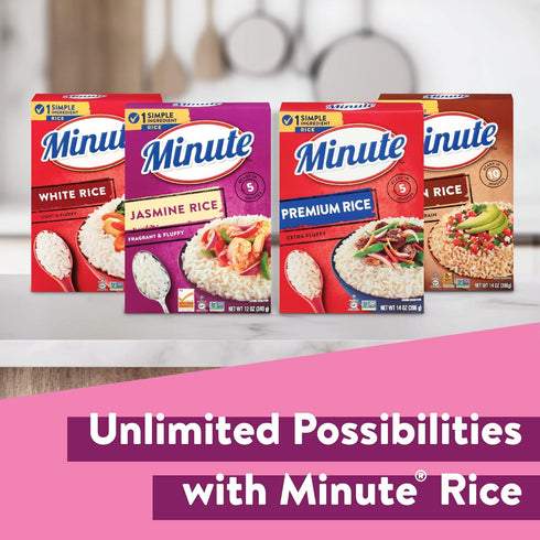 12 (Pack 2) Minute Jasmine Rice, Instant Jasmine Rice for Quick Dinner Meals, Ounce Box