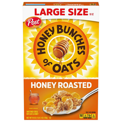 Post Honey Bunches of Oats Crunchy Honey Roasted Cereal, 18 Ounce
