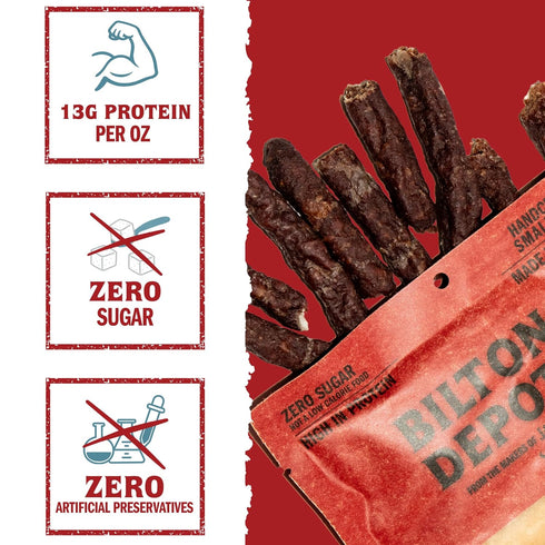 1 lb (16oz) Biltong Depot Smoked Drywors - | South African Air-Dried Beef Snack Sticks | High Protein | Keto and Paleo
