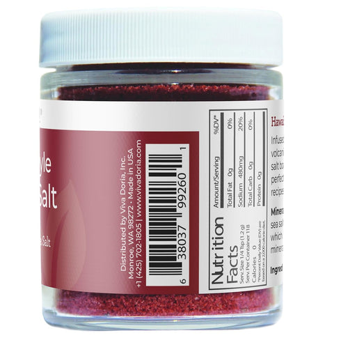 Viva Doria Hawaiian Red Alaea Sea Salt, Fine Grain, 5 Oz Glass Jar