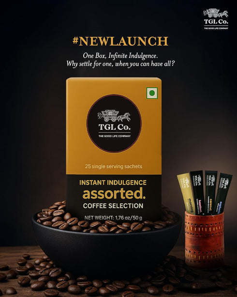 25 5 Packets TGL Co. Assorted Instant Coffee Sticks Sachets | Varieties (Flavored & Classic) | Single-Serve Instant