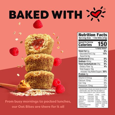 (30 Bobo's PB&J Stuff'd Oat Bites, Simple Ingredients, Whole Grain Oats, Plant Based, Non-GMO, Gluten Free Breakfast
